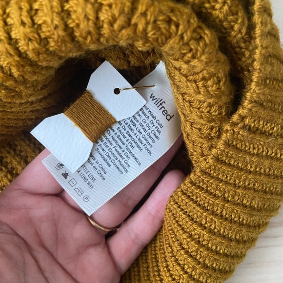 ARITZIA WILFRED Serment sweater 100% wool long sleeves Mustard - Picture 3 of 4